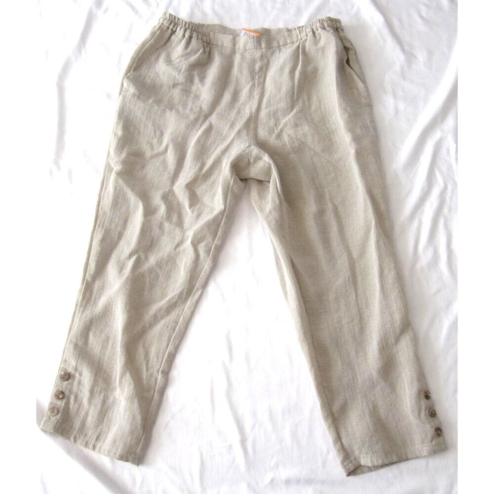 Fridaze Linen Redefined Jacket  Tan Beige Wrinkle Resistant Artsy Sz M (WP422)